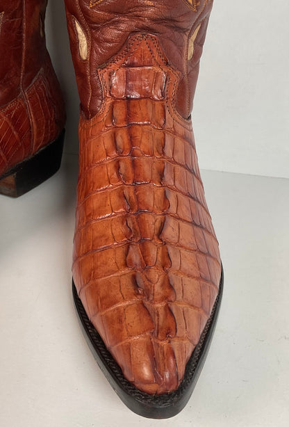 Cuadra Alligator Tail Cowgirl Boots | Butterfly Inlay | Men’s 7 | Women’s 8