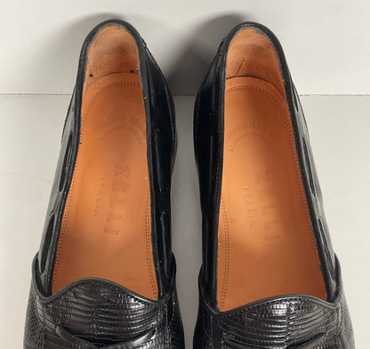 Zelli Italia | Teju Lizard Tassel Loafers | Black | Men’s 9 M