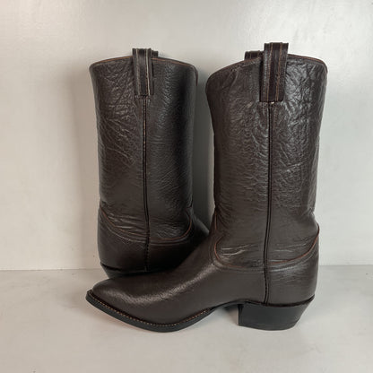Vintage 1960s Tony Lama Water Buffalo Cowboy Boots 10 E Exotic Gold Label