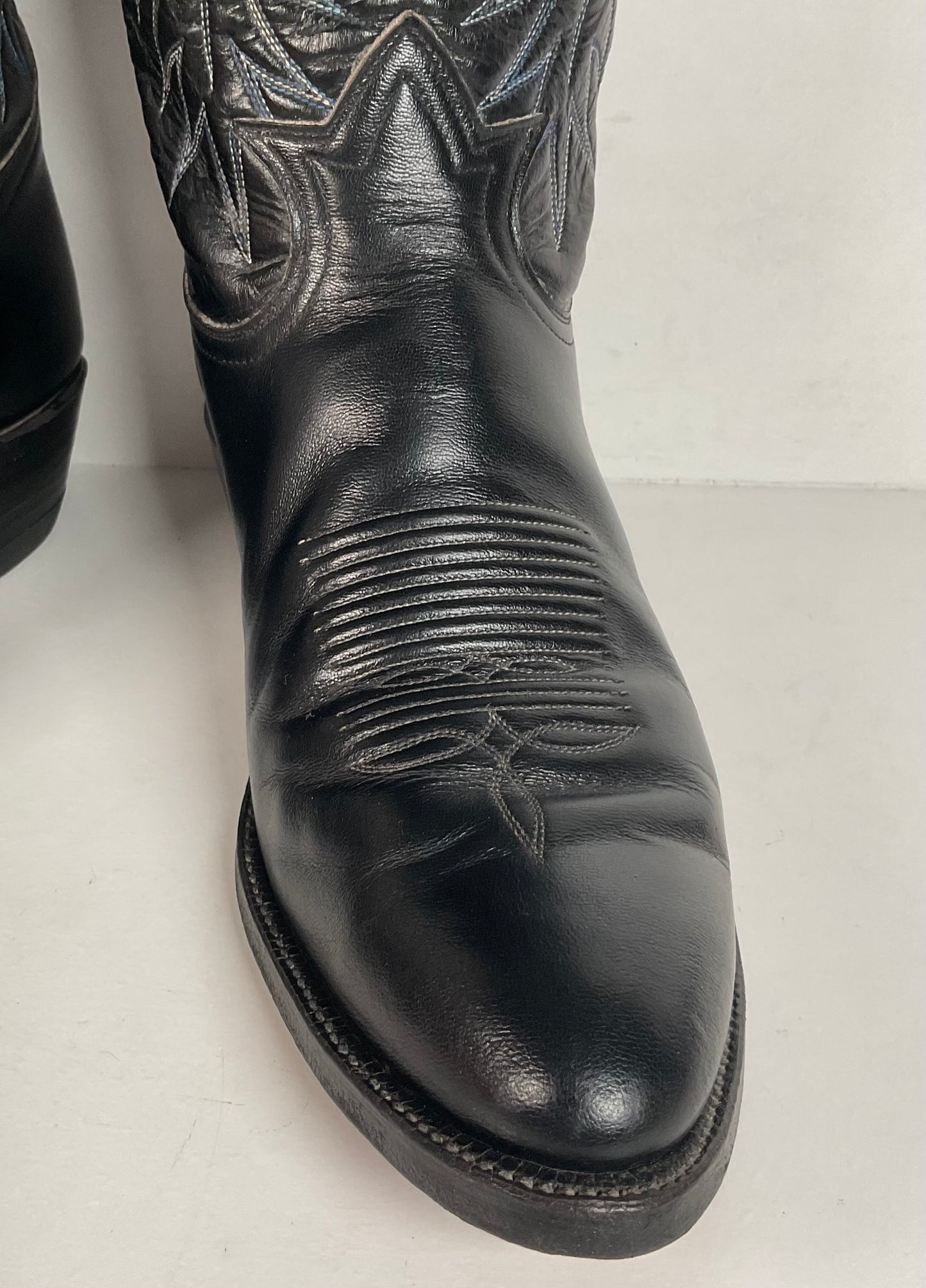 Vintage Tony Lama Cowboy Boots | Gold Label | Black | Extra Narrow | Men’s 11 A