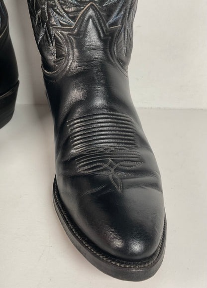 Vintage Tony Lama Cowboy Boots | Gold Label | Black | Extra Narrow | Men’s 11 A