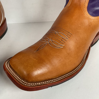 Anderson Bean Tan Crazy Horse Cowboy Boots | Purple Mad Dog | Men’s 12 D