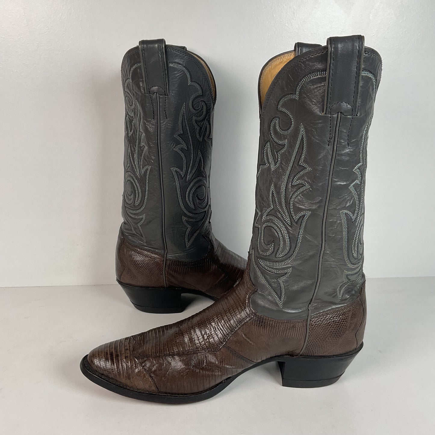 Vintage Justin Teju Lizard Cowboy Boots | Brogued | USA Made | Men’s 10.5 B