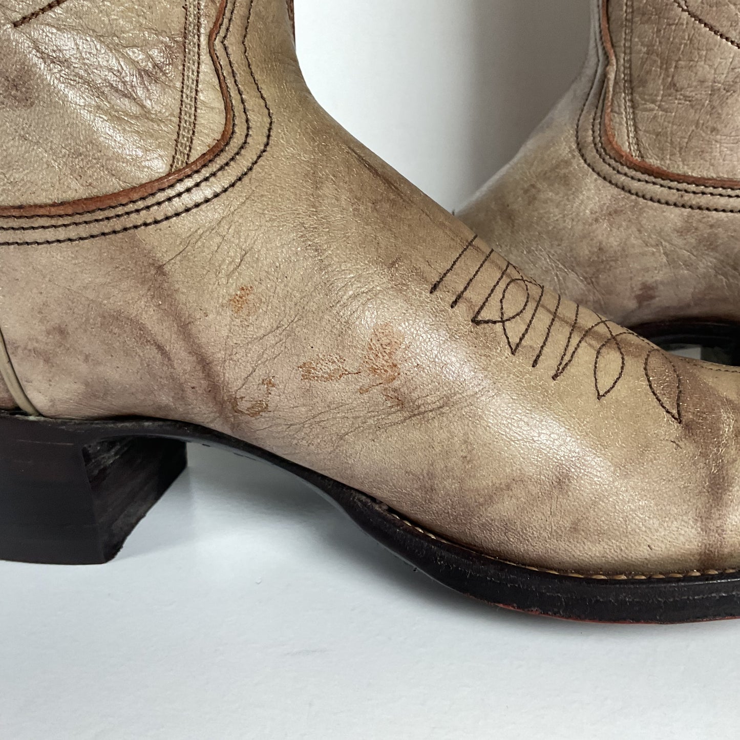 Vintage Nocona Cowgirl Boots | Marbled Grey | Men’s 6 | Women’s 7