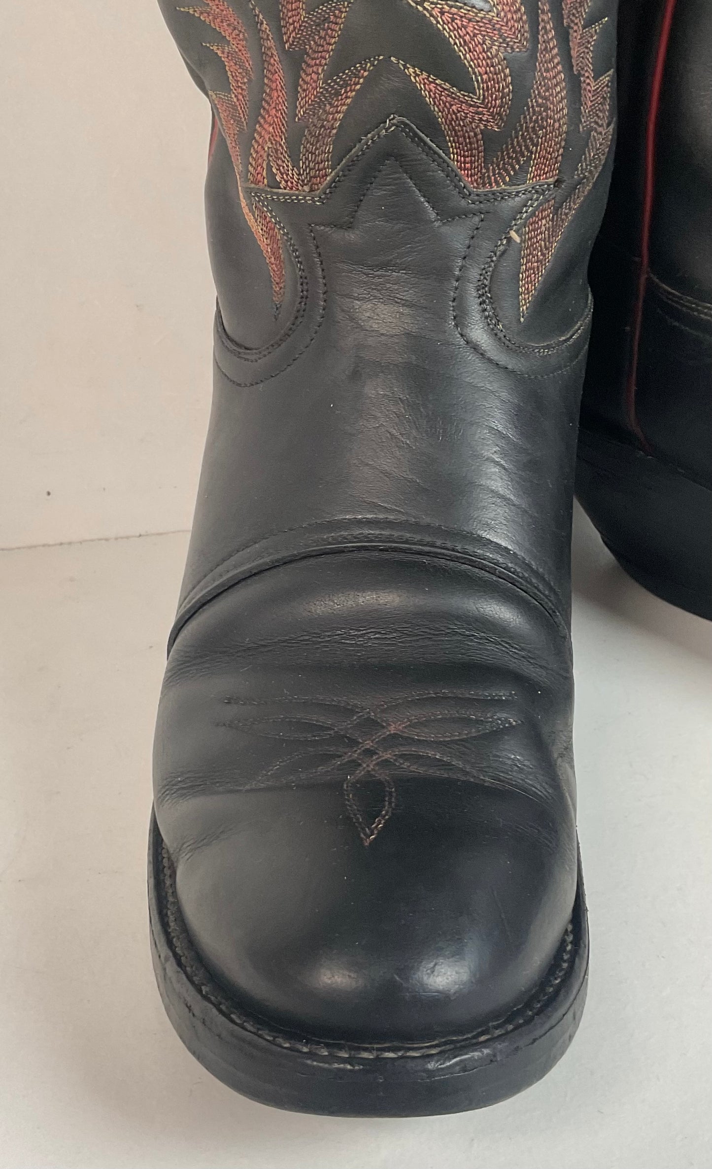 Vintage Tony Lama Tall Buckaroo Boots 11 D Thick Hide