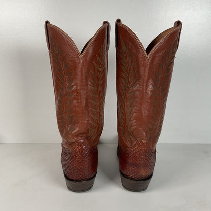 Tony Lama Anaconda Cowboy Boots | Exotic Snakeskin | Thrashed | Gold Label | 9.5