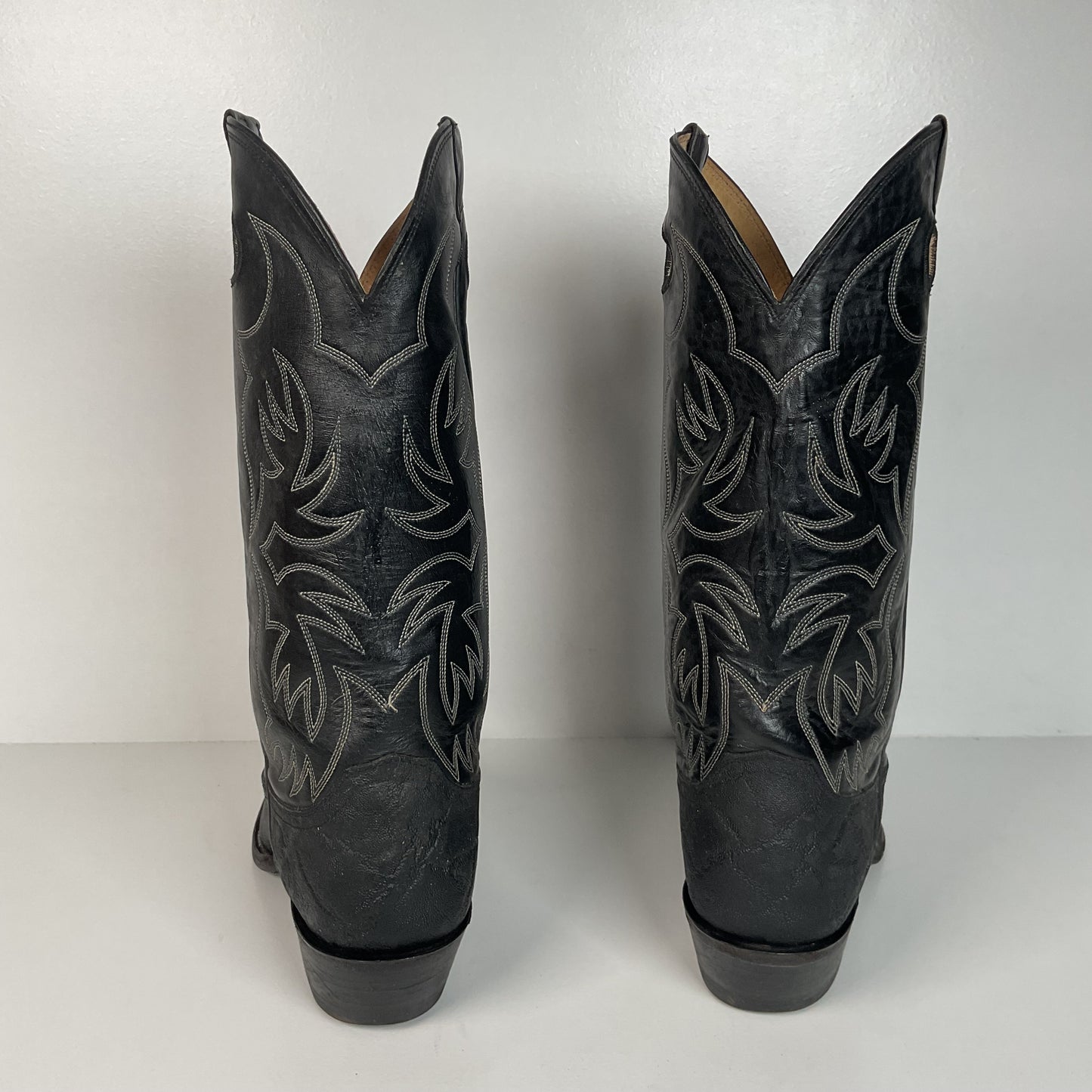 Justin Faux Elephant Print On Cowhide Buckaroo Cowboy Boots 10 D Punchy