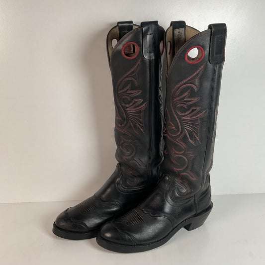 Olathe Tall Buckaroo Boots | Black | Thick Hide | USA Made | Men’s 9.5 D