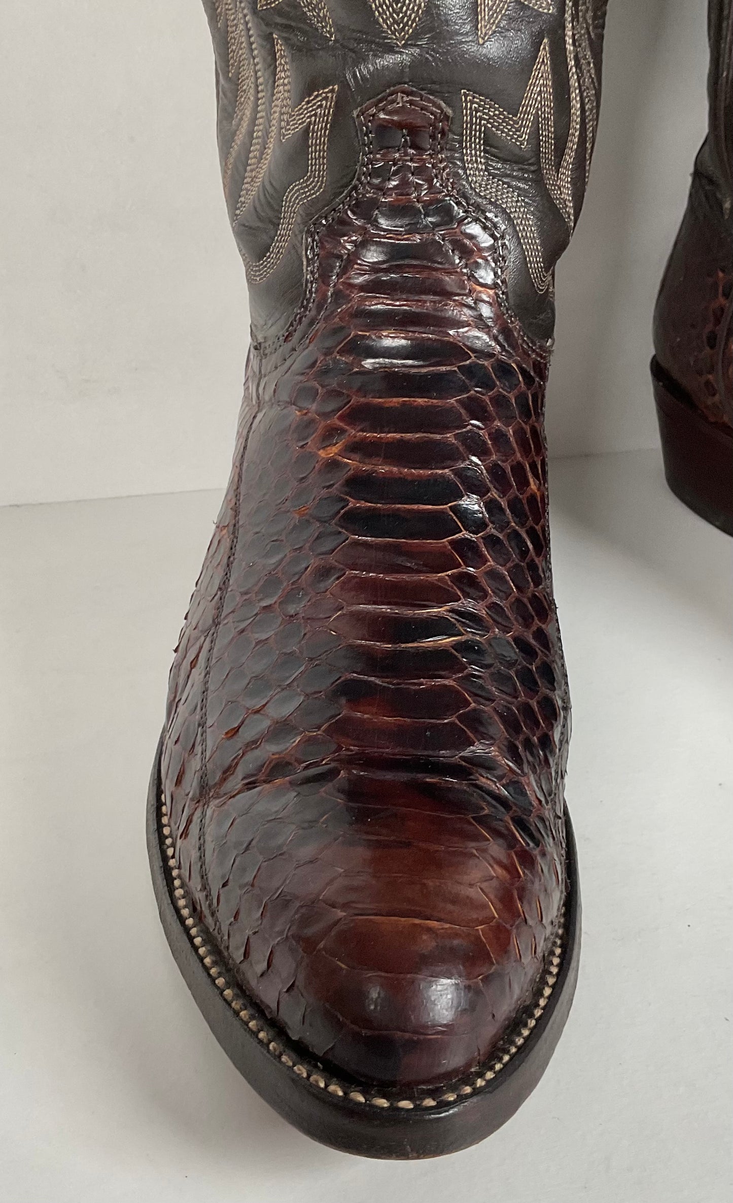 Texas Imperial Python Snakeskin Cowboy Boots | USA Made | Men’s 9.5 D