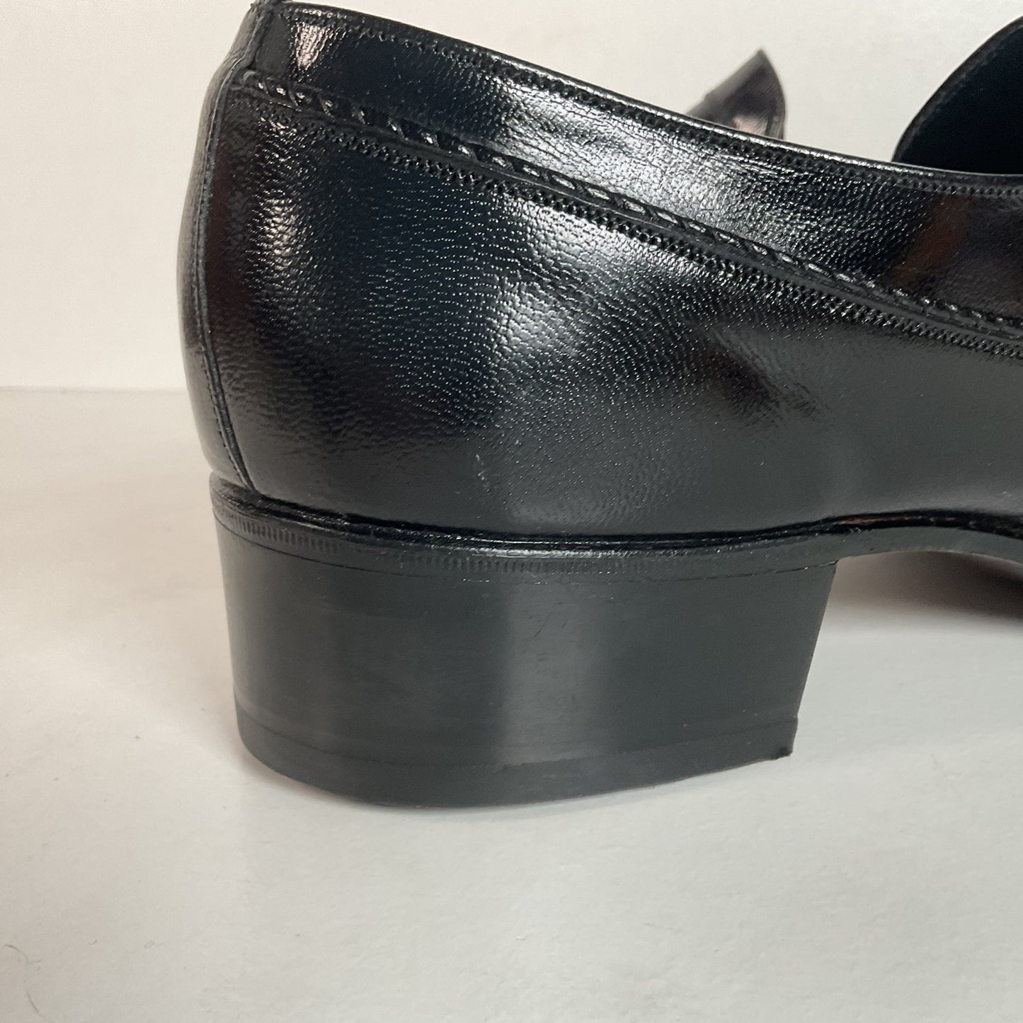 Vintage Florsheim Designer Collection | Apron Toe Loafers | 1970s | Black | 12 B