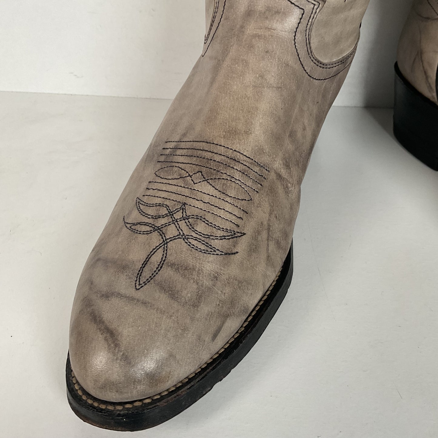 Vintage Justin Marbled Cowboy Boots | USA Made | Punchy | Grey | Men’s 9 D