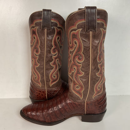 Nocona Exotic Caiman Crocodile Cowboy Boots 9 D Belly Cut USA