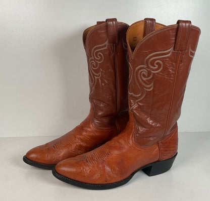 Vintage Tony Lama Smooth Ostrich Cowboy Boots | 1970s | Gold Label | Men’s 12 B