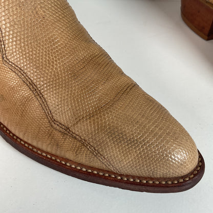 Vintage Dan Post Monitor Lizard Cowboy Boots | Golden Spur Collection | Blonde | 10 D