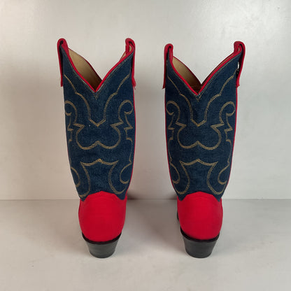Vintage Denim Cowgirl Boots | Custom Blue Jean | Women’s 6.5