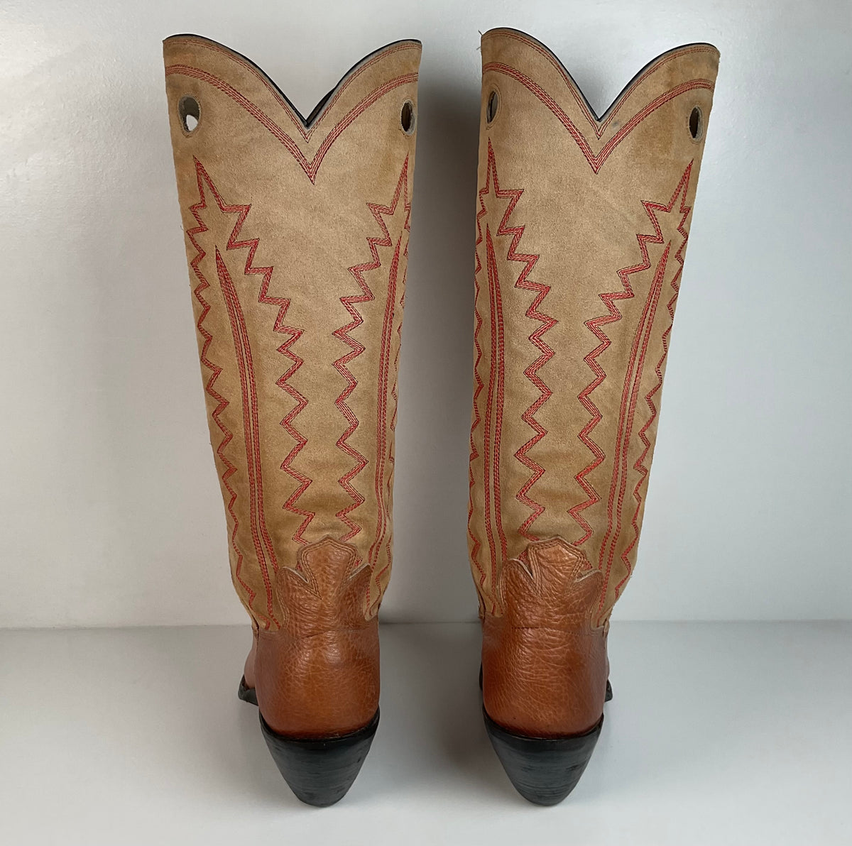 Custom Buckaroo Cowboy Boots | Tall Top | Rough Out Suede Shaft | Men’s 11