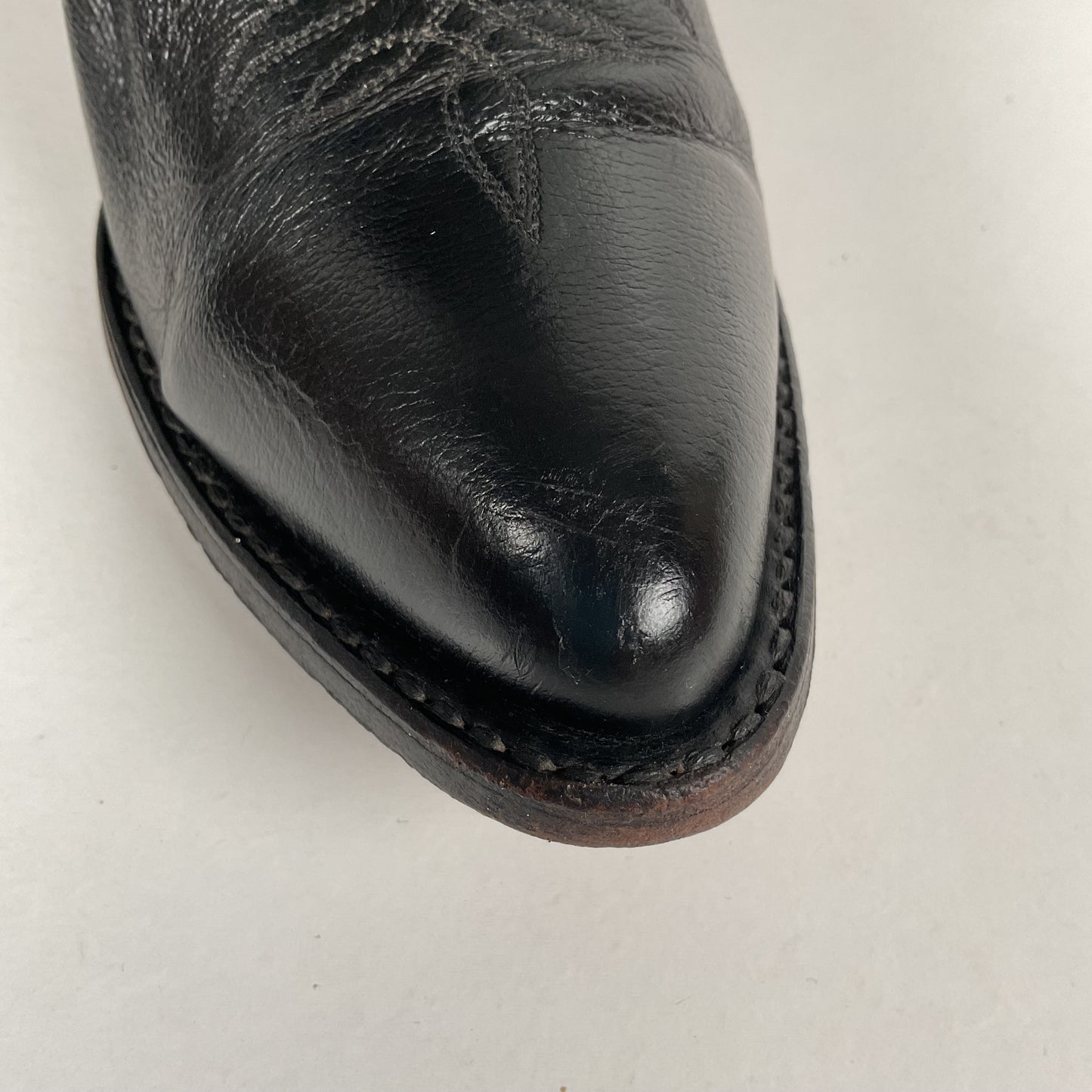 Vintage Dan Post Buck Skin Cowboy Boots | Classic Black | Men’s 10 D