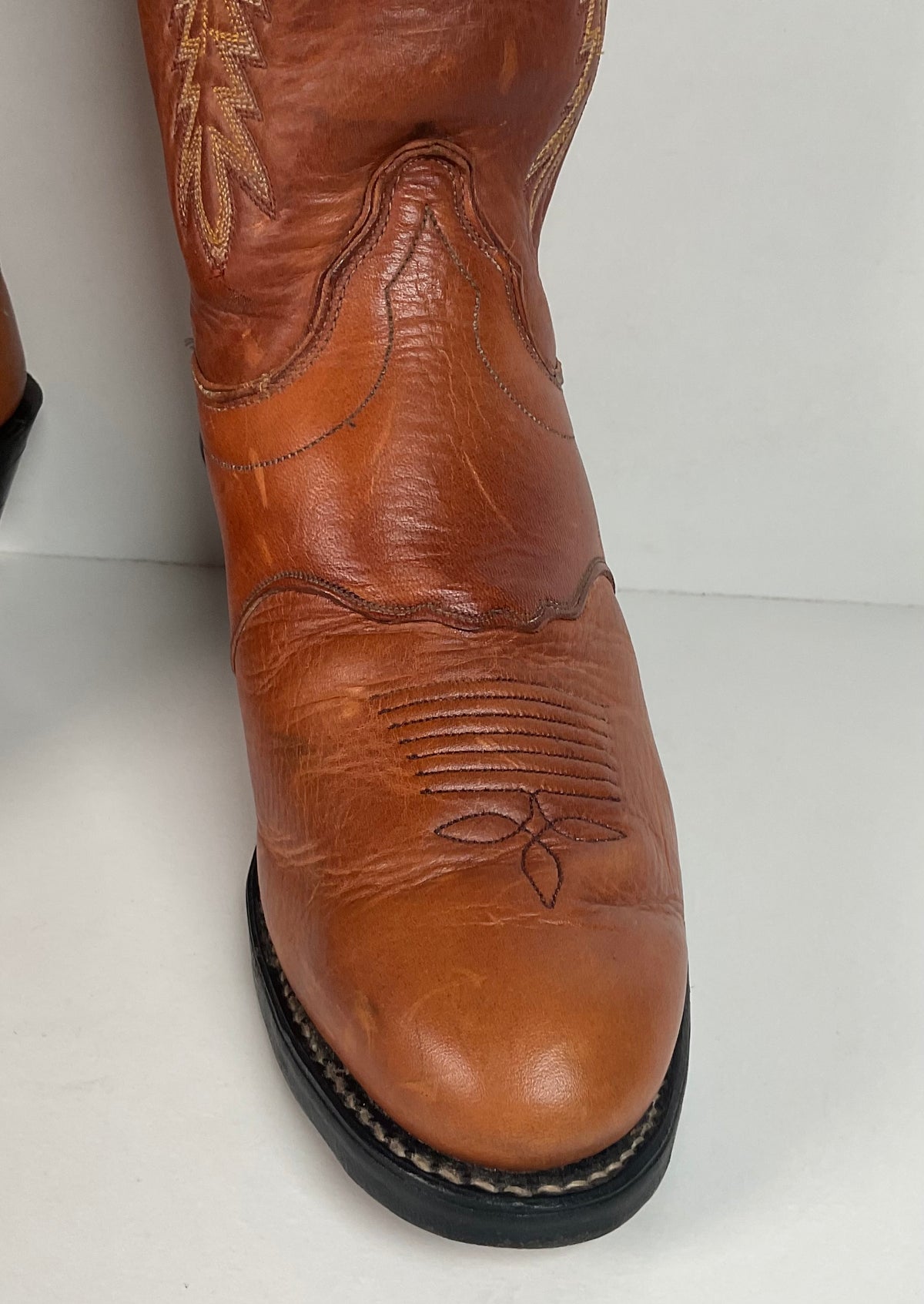 Olathe Brown Mule Buckaroo Boots | Tall Top | USA Made | Men’s 8.5 D