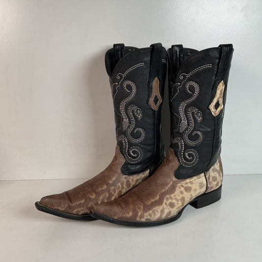 Cuadra Karung Snake Skin Cowboy Boots US 9 Exotic Pointed Toe