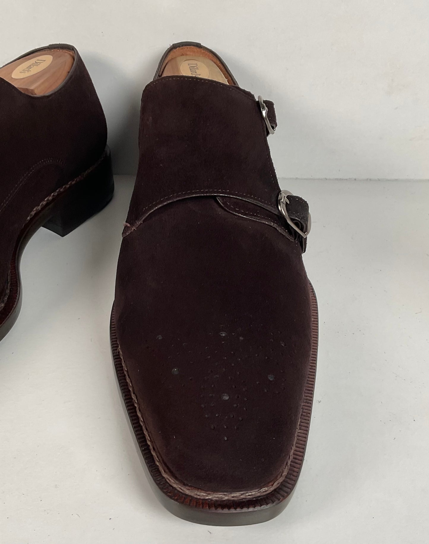 Mezlan Double Monk Strap Shoes | Custom | Nubuck Suede | Brown | Men’s 10.5 M
