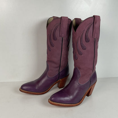 Vintage Frye Cowgirl Boots | Bear Claw | Purple | USA Made | Women’s 6.5 B