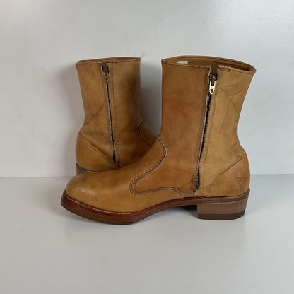 Vintage 1970s Iron Age Safety Toe Ankle Boots 9.5 EEE USA Made Campus Chunky