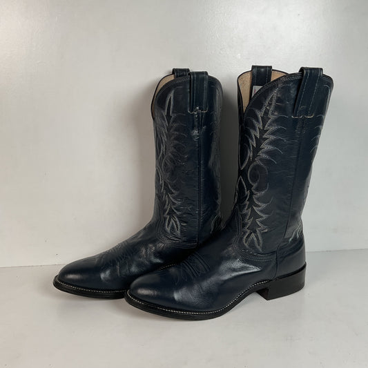 Vintage Nocona Navy Blue Cowgirl Boots Men’s 8 Wide | Women’s 9 USA Made