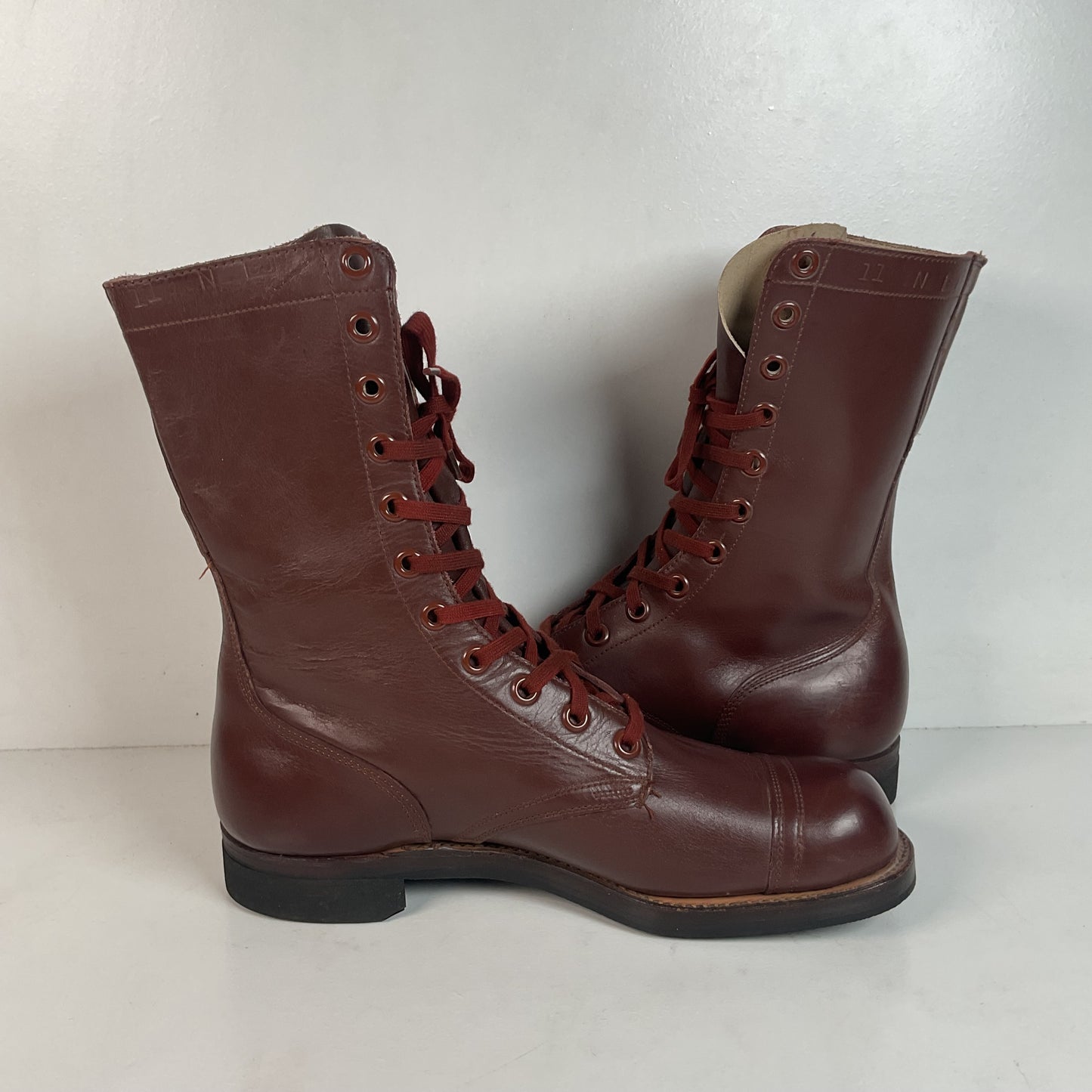 Vintage Vietnam War Brown Jump Boots 11 N (Narrow) Cap Toe Paratrooper