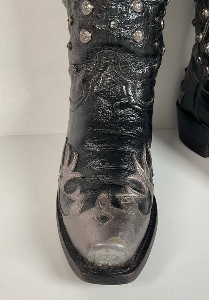 Custom Metallic Cowgirl Boots | Wingtip | Embellished | Women’s 7.5 B