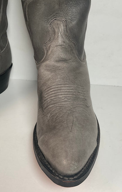 Vintage Dan Post Grey Elk Skin Cowboy Boots 10.5 D USA Made Old Label