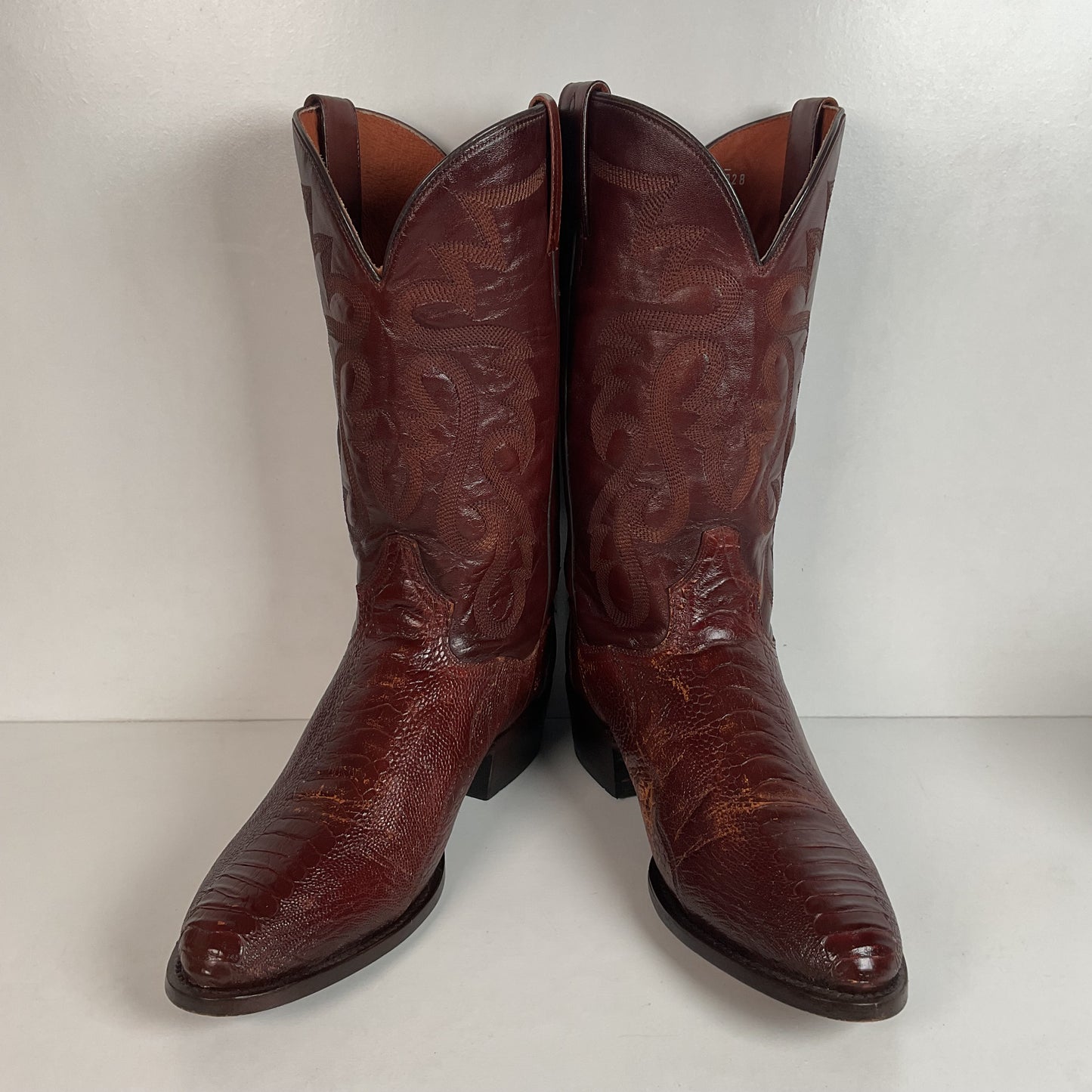 Dan Post Exotic Ostrich Leg Cowboy Boots 10 D
