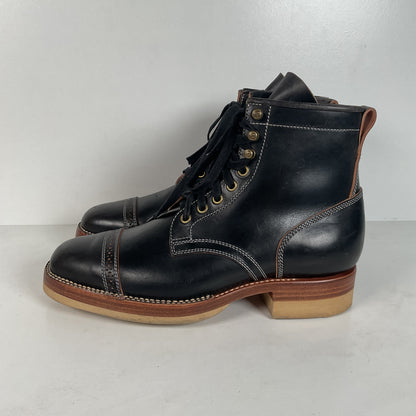 Flame Panda Cap Toe Boots | Lace Up | Custom | Men’s 9.5