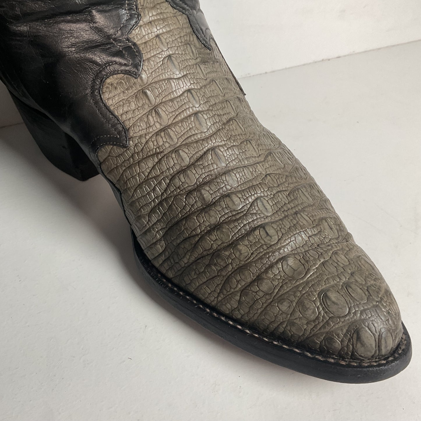 Vintage Larry Mahan Hornback Lizard Cowboy Boots 9.5 D Triad Thrashed HBL