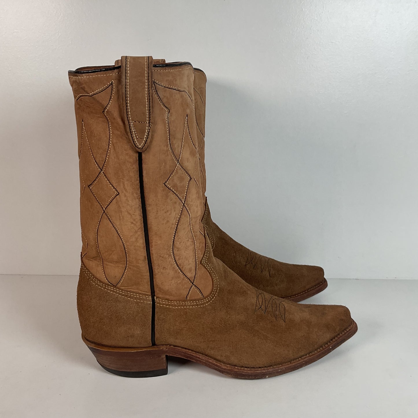 Vintage Sears Suede Cowboy Boots | Rough Out | 1960s-1970s | USA Made | 10 D