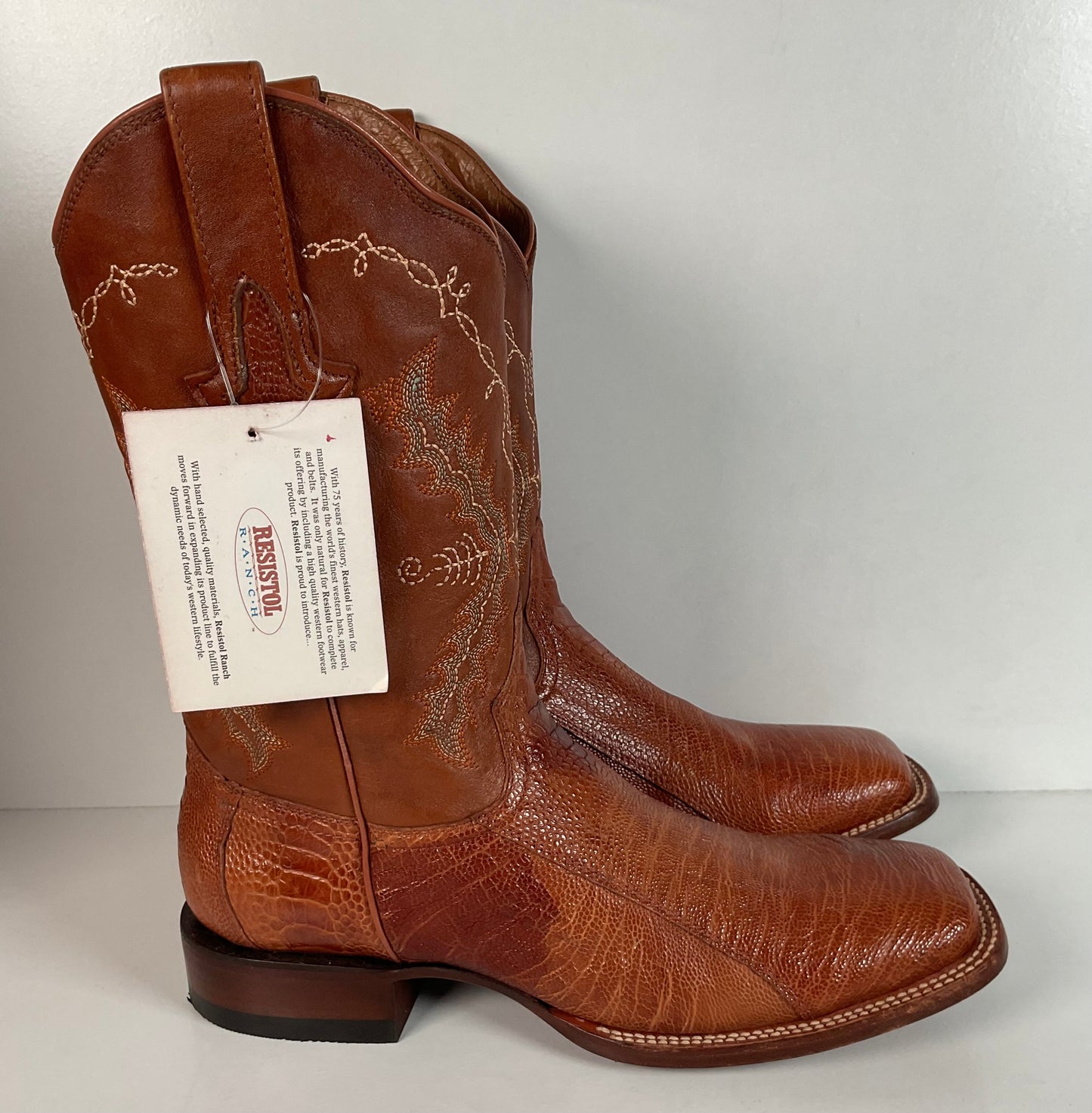 Lucchese for Resistol Ranch Ostrich Leg Roper Boots Men’s 10 B Exotic