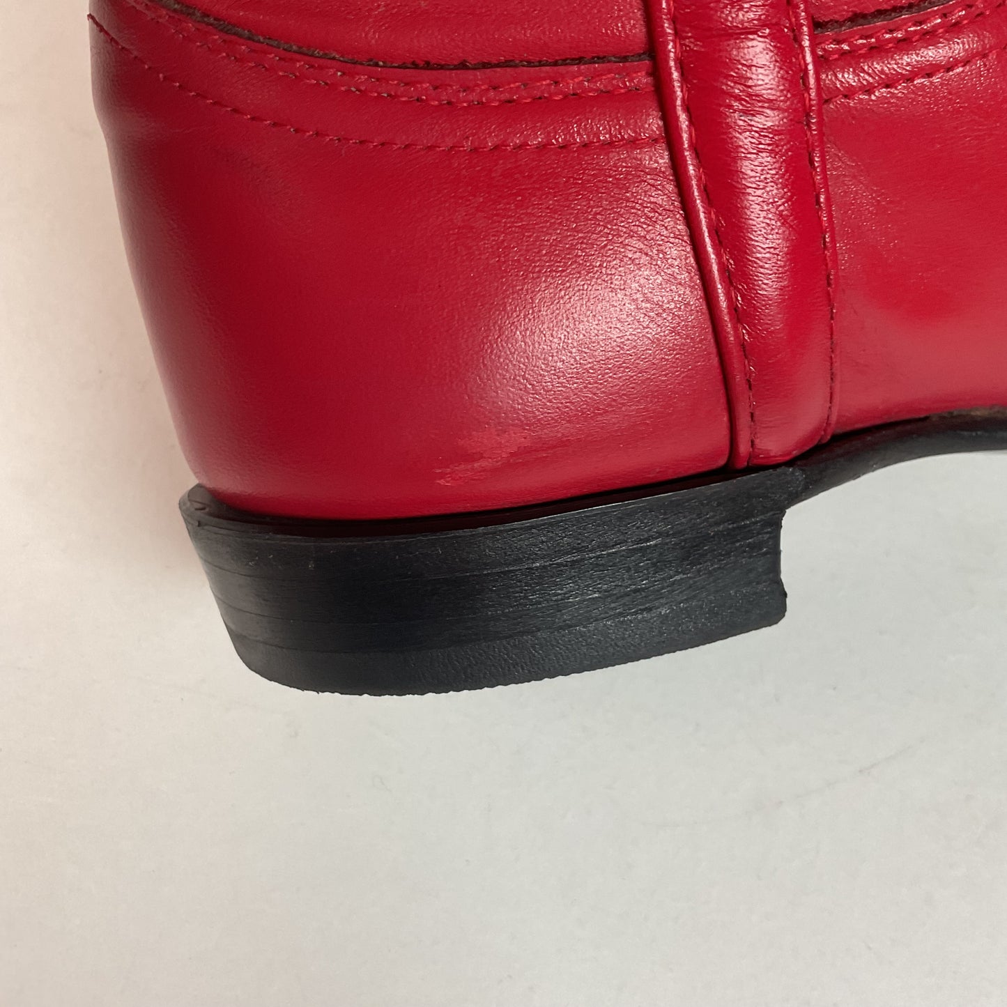 Vintage Justin Ruby Red Riding Boots 8.5 AA (Extra Narrow) USA Made Campus