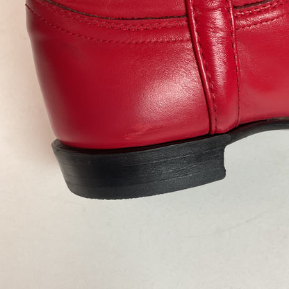 Vintage Justin Ruby Red Riding Boots 8.5 AA (Extra Narrow) USA Made Campus