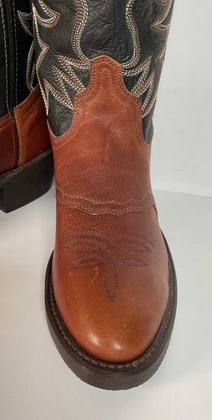 Shepler’s Brand Buckaroo Cowboy Boots 7 D Tall Punchy Top Oil Resistant