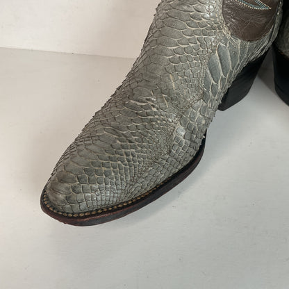 Vintage Dan Post Grey Python Cowgirl Boots 8 C USA Made