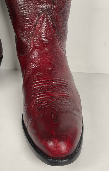 Vintage Larry Mahan Oxblood Cowboy Boots | Soft Buckskin | Men’s 10.5 EE