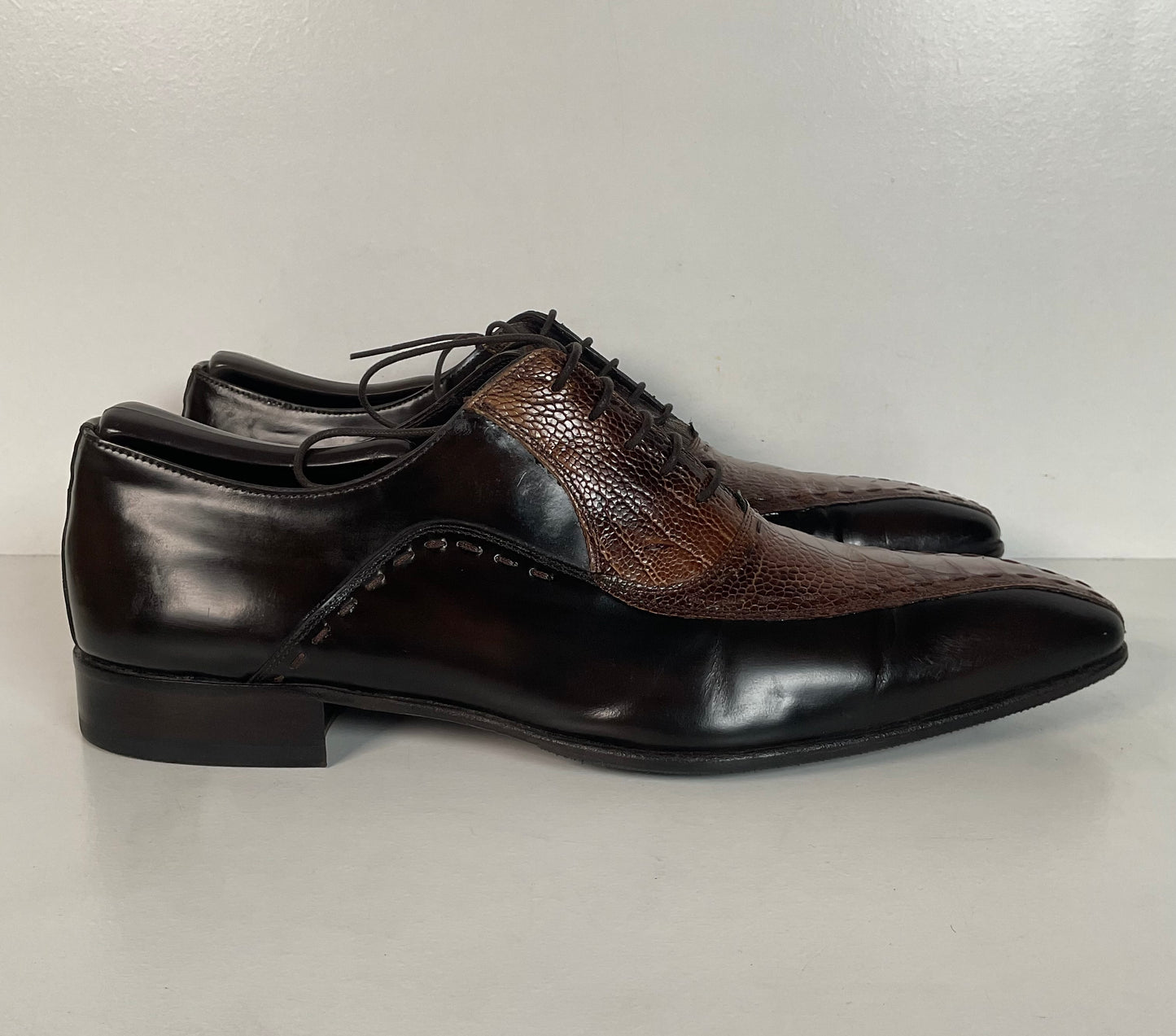 Mezlan Exotic Ostrich Leg Loafer Shoes 9.5 M Recrafted