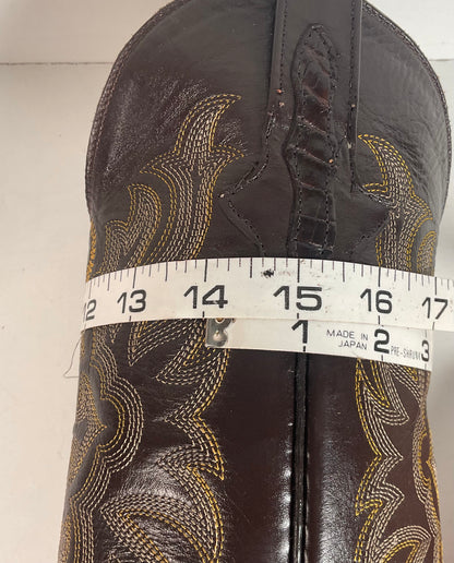 Custom Caiman Crocodile Cowboy Boots Men’s 8.5 Exotic Head Cut