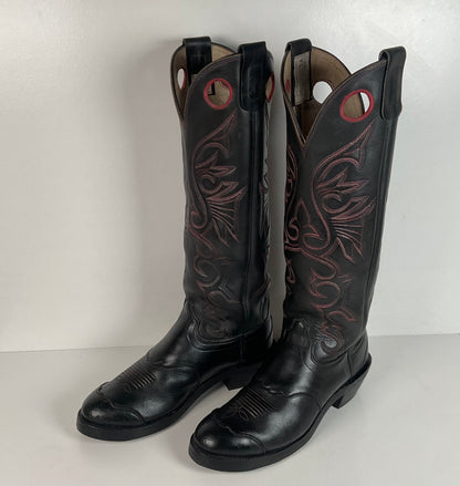 Olathe Tall Buckaroo Boots | Black | Thick Hide | USA Made | Men’s 9.5 D