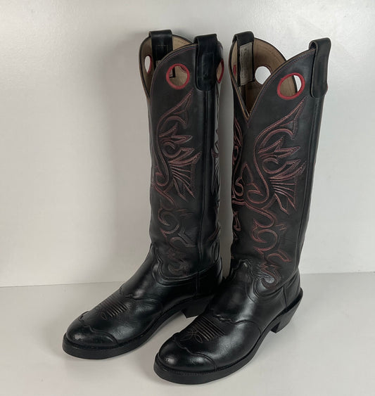 Olathe Tall Buckaroo Boots | Black | Thick Hide | USA Made | Men’s 9.5 D