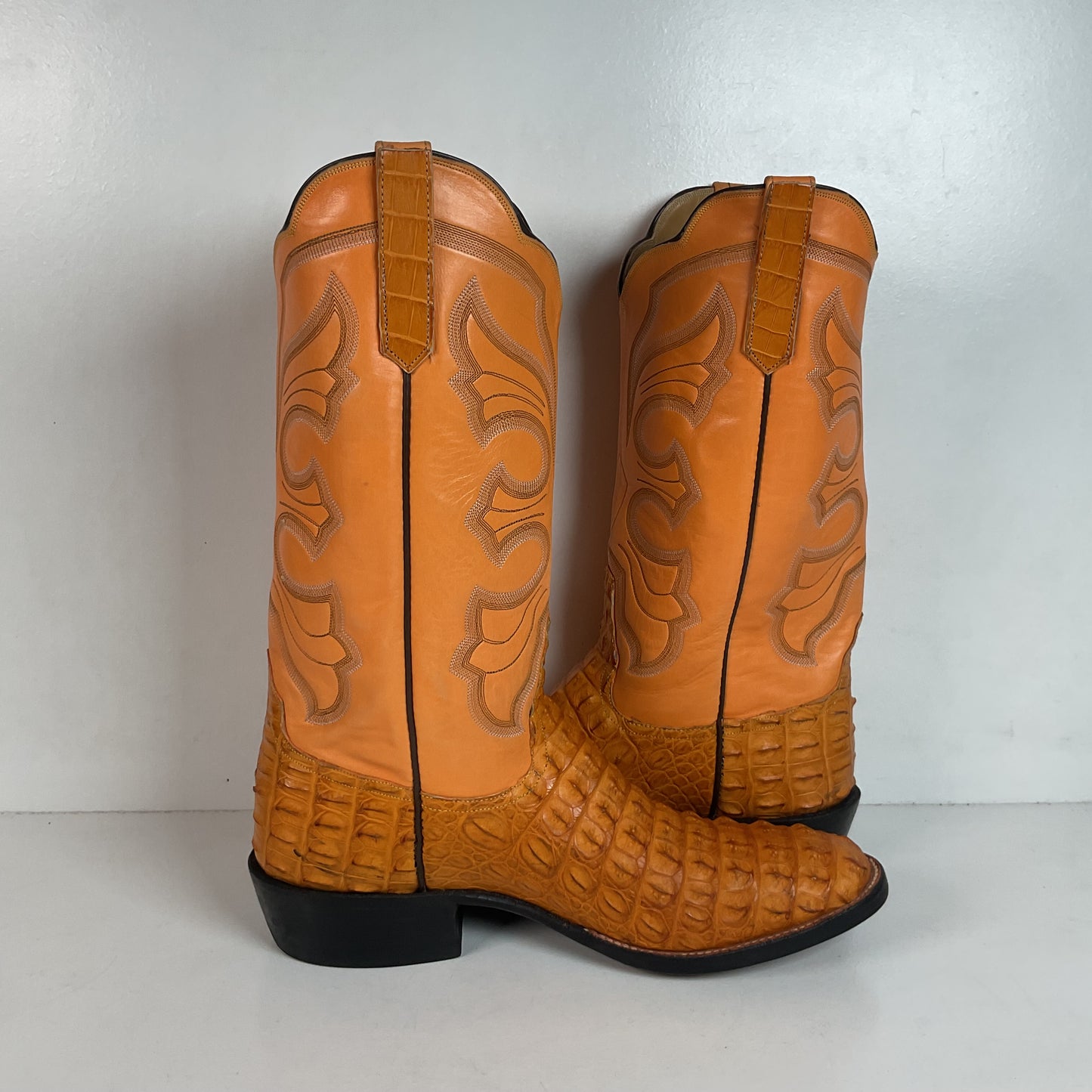 Rios Of Mercedes Hornback Caiman Cowboy Boots 10 C  Butterscotch Exotic