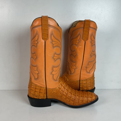 Rios Of Mercedes Hornback Caiman Cowboy Boots 10 C  Butterscotch Exotic