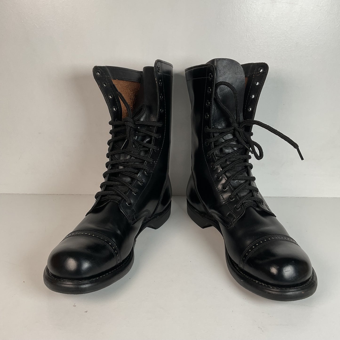 Vintage Double H Cap Toe Jump Boots 10.5 D USA Made Old School Panco Soles