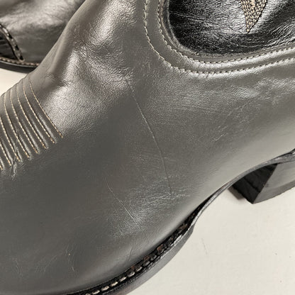 Vintage Tony Lama Lizard Wingtip Cowboy Boots | Charcoal Grey | Men’s 11.5 EE