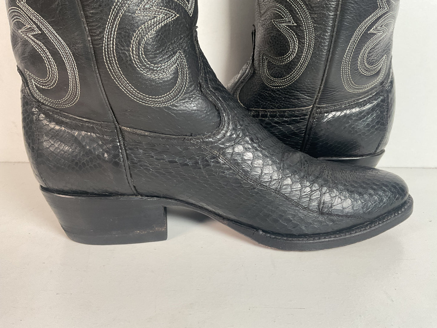 Exotic Black Cobra Snakeskin Cowboy Boots Mexico 28.5 E | US Men’s 10.5