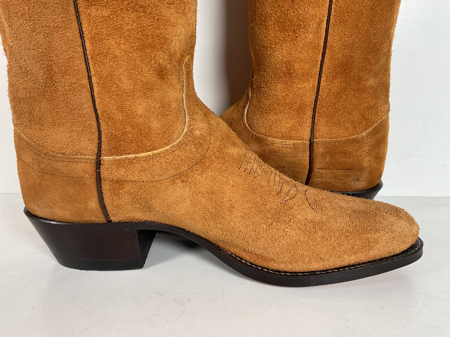 Olathe Full Rough Out Suede Cowboy Boots | USA Made | Men’s 9 B | Women’s 10